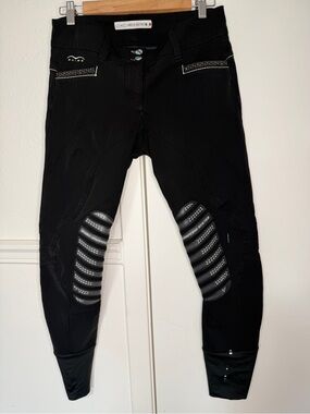 Animo Black women’s Skinny Riding Breeches with Silicone Knee Grip size 25